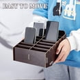thumbnail image 3 of Caja de madera desmontable para teléfono móvil con 14 compartimentos, color marrón coco, organizador multicompartimento., 3 of 7