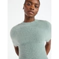thumbnail image 5 of Scoop Women’s Fuzzy Sweater Top with Short Sleeves, Lightweight, Sizes XS-XXL, 5 of 6