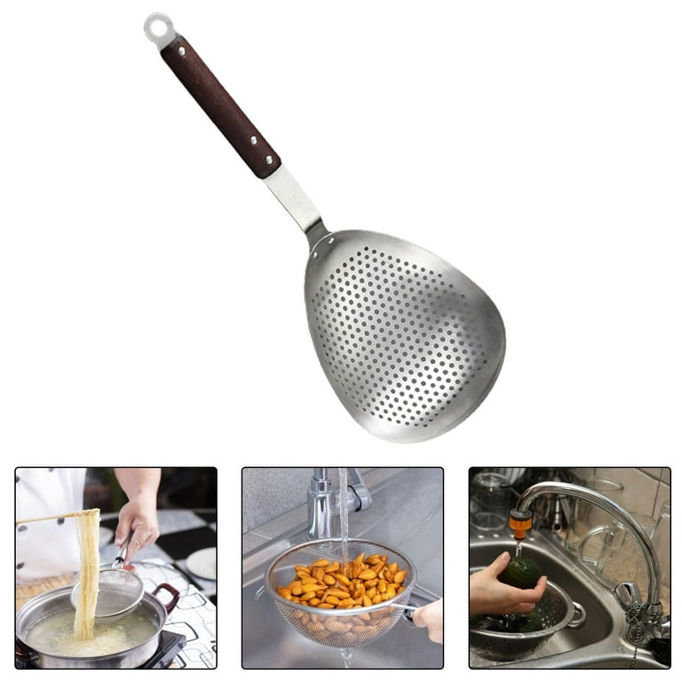 Skinada Large Strainer Spoon, Kitchen Cooking Utensils, Plastic Food  Colander, Slotted Spoon,Heat Resistant for Fried Food 
