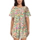 thumbnail image 1 of Balery Travel Conjunto de Pijama para Mujer con Estampado, Dos Piezas de Manga Corta y Shorts, Ropa de Dormir Suave con Cuello Redondo y Bolsillos-Medium, 1 of 6