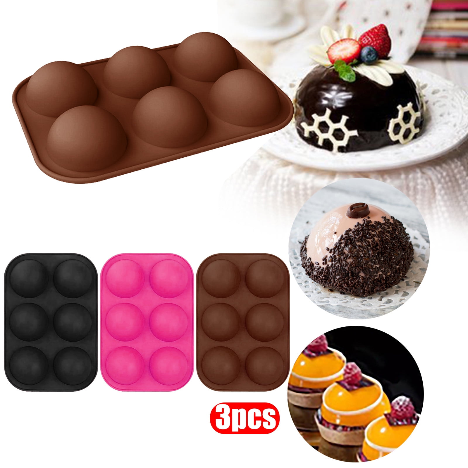 Half Ball Sphere Silicone Cake Mold Muffin Chocolate Cookie Baking Mould Pan G$ 
