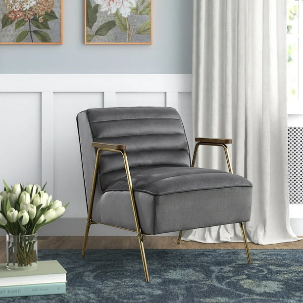 Art Leon Modern Velvet Accent Chairs Small Space Lounge Chair with Arm