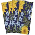 thumbnail image 2 of SKYSONIC Retro Yellow Sunflowers Kitchen Dish Towels Set of 1 Hand Towels, Lint-Free 18"x28" Summer Flowers Leaves Polyester Fast Drying Hanging Dishcloths for Cooking Baking Home Clean Decor, 2 of 7