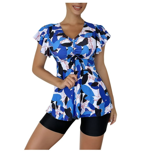 TQWQT Women Ruffle Tankini Bathing Suit Two Piece Swimsuit Flounce