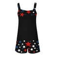 thumbnail image 6 of Cavosen Fourth of July Plus Size Loose Patriotic Jumpsuits Short Overalls with Pocket Star and Stripe Summer Workout Rompers, 6 of 7