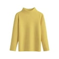 thumbnail image 4 of LIJCC Girls Mock Turtleneck Long Sleeve Thermal Shirts Slim Fit Casual Trendy Solid Color Soft Base Layer Top Tee(Yellow,11-12 Years), 4 of 6