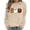 Khaki Sweatshirts, variant on Jsaierl Halloween Sweatshirts Women Funny Pumpkin Graphic Pullovers Soft Classic Round Neck Long Sleeve Sweater Tops Halloween Party Supplies, Sizes S-2XL