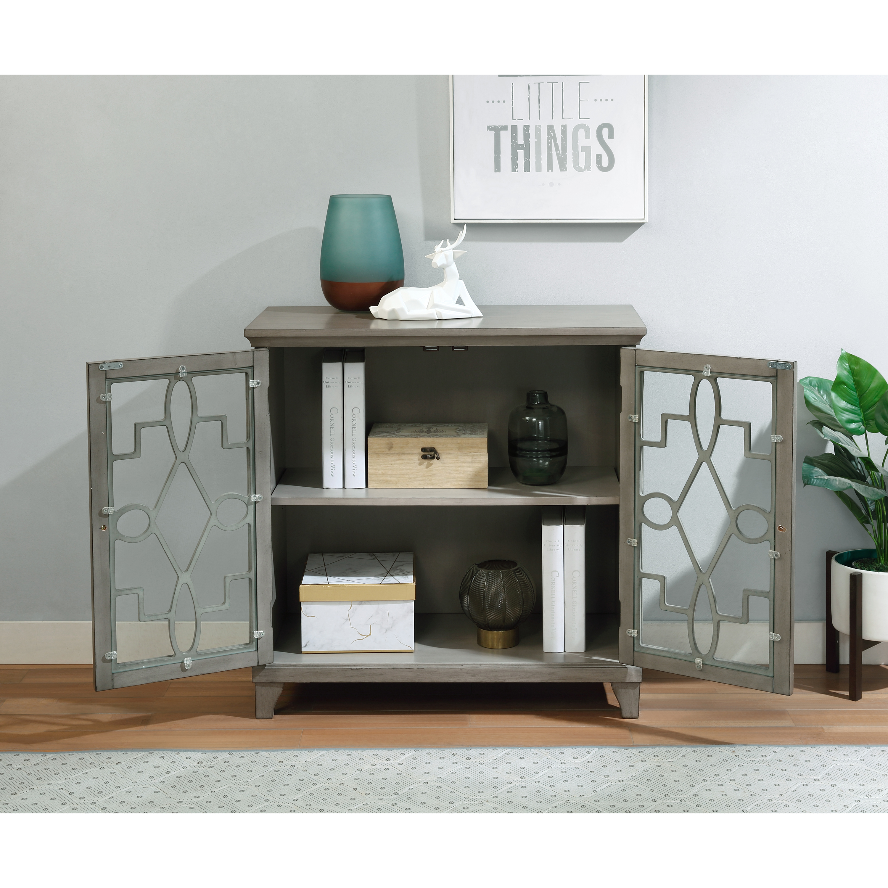 Furniture of America Amaud 2-Door Hallway Cabinet, Gray