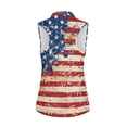 thumbnail image 3 of Uorisanigo Vintage American Flag Womens Golf Shirt Soft Polyester Spandex Fabric Womens Golf Shirt Sleeveless Patriotic Zip Up Shirts Quick Dry Outing Wear Size L, 3 of 7