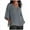 Dark Gray, variant on Meichang Tops for Women 3/4 Sleeve Loose Fit Button V Neck Shirts Plus Size Solid Side Slit Blouses Casual Summer Work Tshirts Shirts