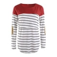 thumbnail image 1 of Hauts d'Allaitement de Maternité pour Femmes à Manches Longues, T-Shirt d'Allaitement Rayé, 1 of 6