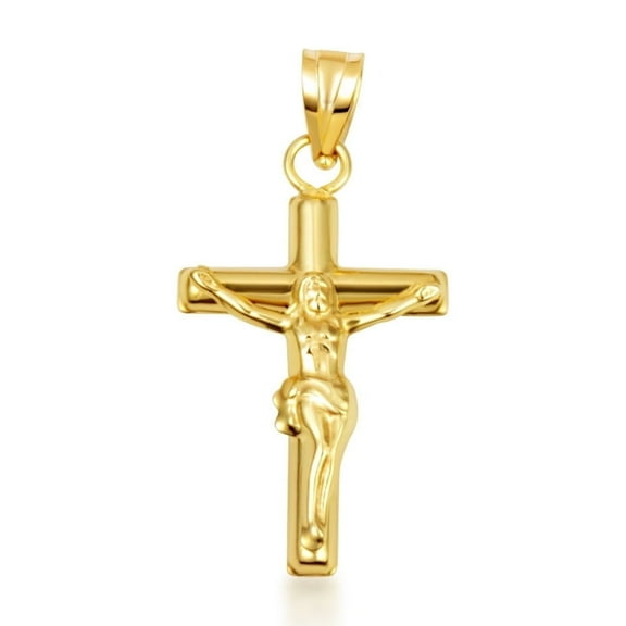 14K Gold Sacred Jesus Christ Cross Crucifix Pendant Necklace (Pendant only)