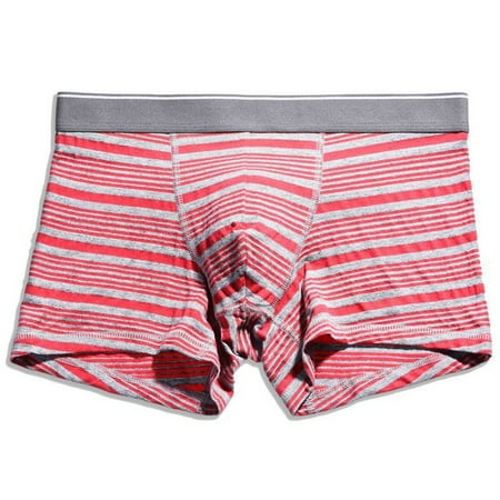 

Mens Stripe Breathable Boxer Briefs Underwear Cotton Trunks Underpants Shorts
