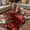 Green Red Deep Red, variant on Cardinal Bird Outdoor Rug for Patio/Deck/Porch, Non-Slip Large Area Rug 5 x 7 Ft, Winter Poinsettia Pine Cones Berry Black Indoor Outdoor Rugs Washable Area Rugs, Reversible Camping Rug Carpet Runner