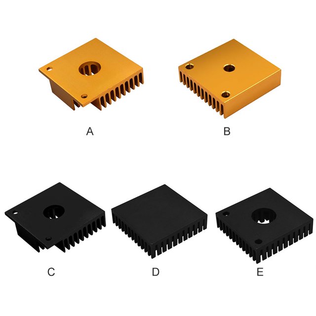 3D Printer Extruder Heat Sink extruder heat radiator; MK7 MK8 Extruder Copper Heat Radiator 3D Printer Accessory, Black, D type