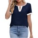 thumbnail image 2 of Karight Womens Blouses Dressy Casual Work Business Tops Summer Color Block Cap Sleeve Shirts Trendy, 2 of 3