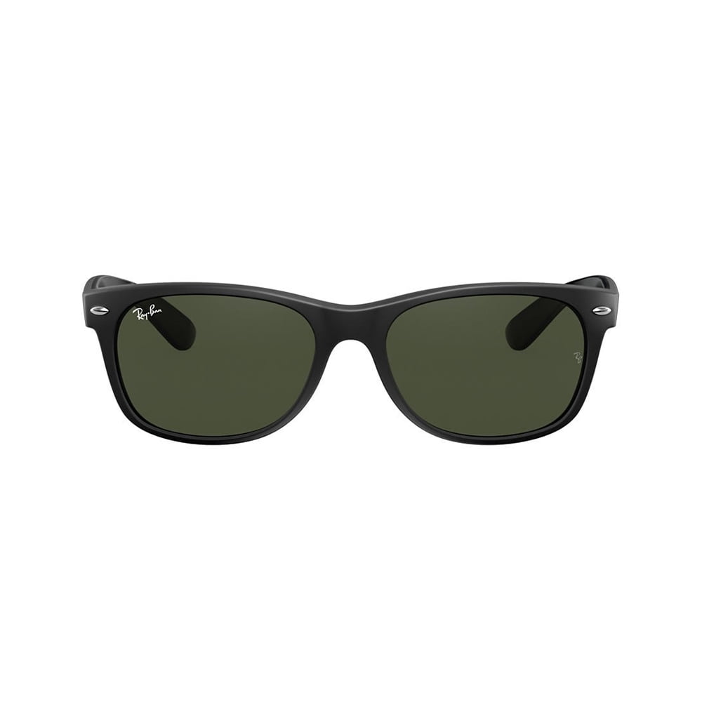 Ray-Ban sunglasses RB2132 New Wayfarer (646231) rubber black on black with g-15 green lenses, 55mm