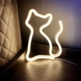 thumbnail image 1 of Cat neon light battery box/USB powered room decoration warm white, 1 of 1