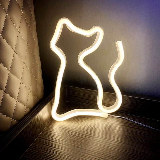 Cat neon light battery box/USB powered room decoration warm white