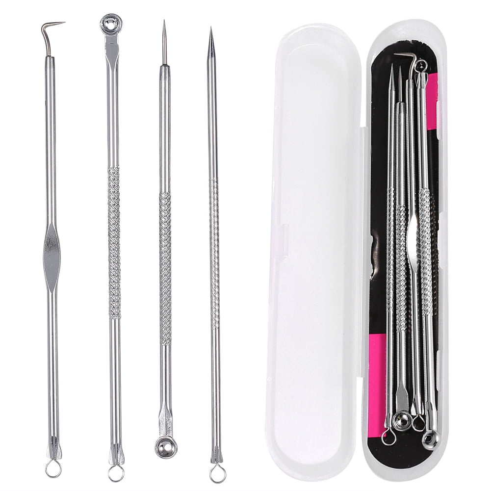 4PCS/Set Stainless Steel Blackhead Acne Blemish Removal Needle Kit Tool, Blackhead Needles,Acne Needles