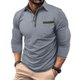 thumbnail image 2 of Ceisia Men's Slim Fit Long Sleeve Turndown Collar Shirt with Contrast Trim and Chest Pocket Gray XL Gifts, 2 of 8