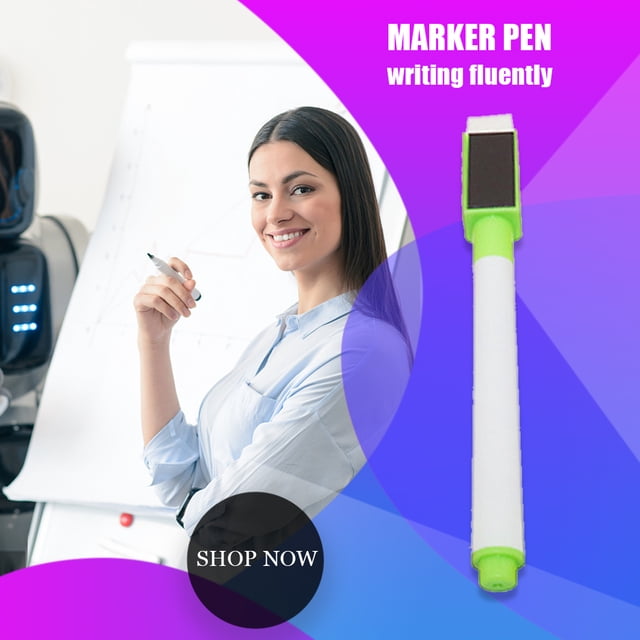 Freer Dry Erase Marker, Magnetic, Fine Tip, Assorted Colors