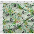 thumbnail image 2 of Soimoi Watercolor Floral Printed,Cuddle Minky Fabric, Sewing Fabric by The Yard 56 Inch Wide,Decorative Plush Soft Fabric, Baby Garments, Toys and Blankets, Pear Green, 2 of 5