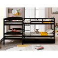 thumbnail image 2 of imerelez Twin L-Shaped Bunk bed with Trundle-Espresso, 2 of 8