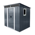 thumbnail image 6 of Jopath 5ft x 6ft Outdoor Storage Shed with Window and Metal Foundation, Heavy Duty Metal Shed Garden Tool Shed with Lockable Door for Backyard, Patio Black White, 6 of 8