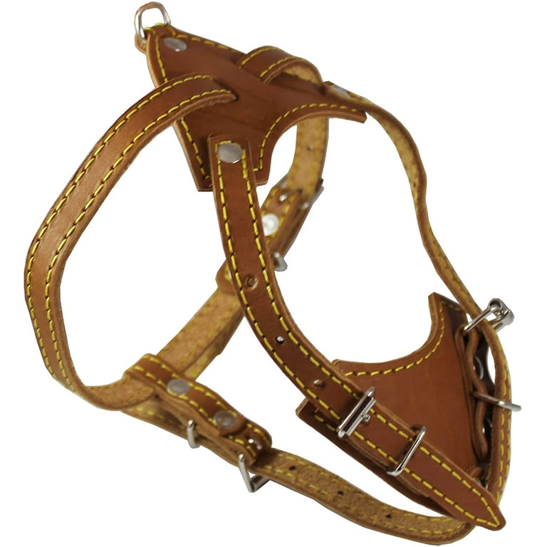 Designer Brown Leather Dog Harness – Leash – Collar – XS TO M