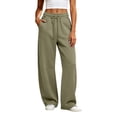 thumbnail image 2 of MLCDZ Fall Sweatpants for Women Baggy Wide Leg Lounge Casual Pajama Sweat Pants Drawstring Elastic Waist Workout Golf Gym Trousers with Pockets, 2 of 7