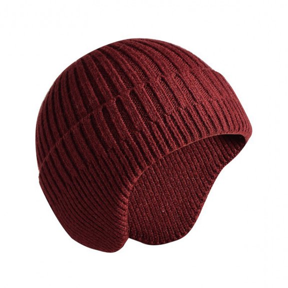 Winter Beanies Men's And Women's Same Style Solid Color Winter Warm Ear Cap Knitted Sports Hat
