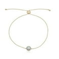 thumbnail image 3 of AVORA 10K Yellow Gold Simulated Opal and Simulated Diamond CZ Halo Adjustable Bolo Bracelet : 9.25", 3 of 3