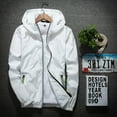 thumbnail image 3 of Cuhas Mens Coats and Jackets Casual Color Plus Size Hoodie Reflective Zipper Outdoor Sport Coat White M, 3 of 9
