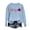 Light Blue, variant on CHGBMOK Women's Sweatshirt Casual Fall Maple Leaf Pumpkin Print Pullover Long Sleeve Crew Neck Shirt