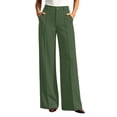 thumbnail image 2 of Bloomae Wide Leg Pants Women High Waisted Button Business Casual Dressy Striped Pleated Trousers Loose Office Work Palazzo Pants with Pockets, 2 of 8