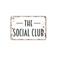 thumbnail image 1 of Letrero de metal con texto en inglés "The Social Club", estilo granja, estilo contemporáneo, moderno, para pared, tamaño: 8 x 12 pulgadas, 1 of 4