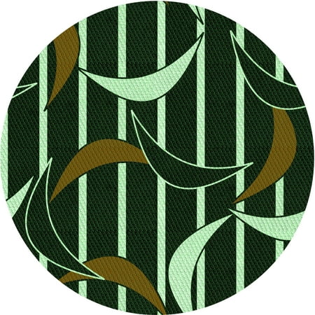 

Ahgly Company Indoor Round Patterned Green Snake Green Area Rugs 4 Round