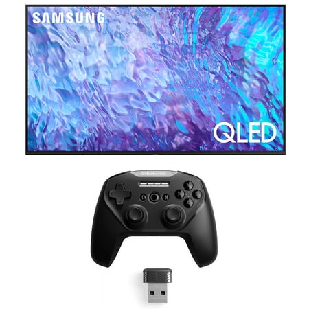 Samsung QN75Q80CAFXZA 75" 4K QLED Direct Full Array with Dolby Smart TV with a SteelSeries STRATUS-DUO Controller with 2.4GHz and Bluetooth Options (2023)