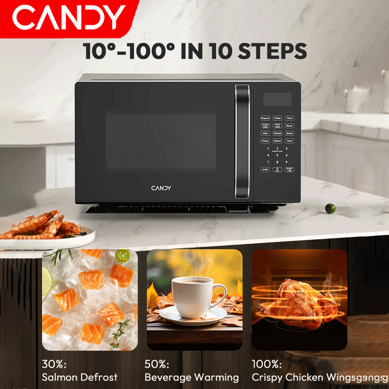 700W Compact Microwave Oven for Countertop - 9 Auto Cook Presets, Fast Even Heating, Child Safety Lock, Easy-Clean Interior - Perfect for Apartments, RV, Office & Everyday Meals (0.7 Cu Ft Capacity)