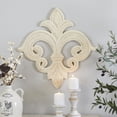thumbnail image 2 of DecMode White Wooden Carved Fleur De Lis Wall Decor, 2 of 12
