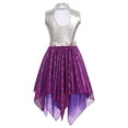 thumbnail image 4 of IEFIEL Girls Praise Lyrical Dance Dress Sleeveless Bronzing Bodice Liturgical Worship Dance Costume Purple 14, 4 of 7