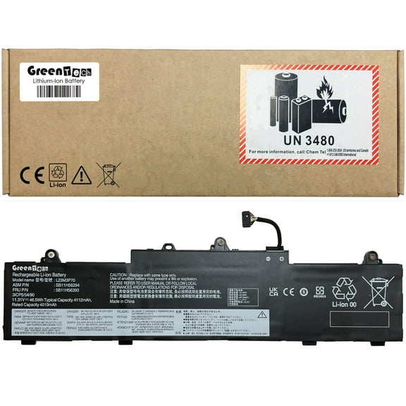 GREENTECH L23M3P70 BATTERY FOR LENOVO THINKPAD L14 GEN 5 L16 GEN 1 11.31V 46.5WH SB11H56294 5B11H56393 5B11H56395 L23D3P70 SB11H56295 5B11H56393