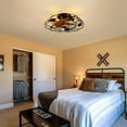 thumbnail image 3 of HOOMEDELIER 22" Black Industrial Ceiling Fan with Light Rustic Caged Ceiling Fan and Remote Flush Mount Fan Light, 3 of 15