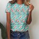 thumbnail image 2 of Camisas de Manga Larga para las Mujeres Suelto Ajuste Impreso Verano Sexy Cuello Redondo Superior, Poliéster Regular, 2 of 6