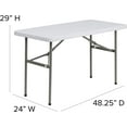 thumbnail image 2 of Elon 4' Rectangular All-Occasion Plastic Folding Event Table, White, 2 of 7