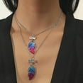 thumbnail image 3 of HOOUN 2 Pc Broken Heart Best Friend Colourful Pink Blue Friendship Necklace Chain Gift, 3 of 5
