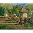thumbnail image 2 of Henri Stanislas Rouart 24x20 Black Ornate Framed Double Matted Museum Art Print Titled: In Gedres (Basses Pyrenees) (circa 1878), 2 of 5