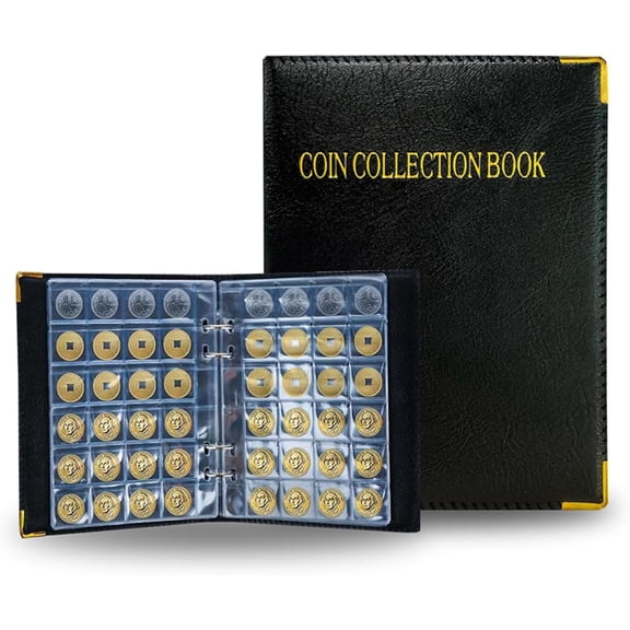 480 Pockets Coin Album, 20 Pages Coin Holder Money Penny Collection Storage Book, 1.1in x 1.1in Coin Collecting Organizer