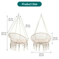 thumbnail image 4 of Macrame Hammock Hanging Cotton Kits, Chair Rope Swing with Hand-Woven Rope, Steel Spreader Bar Anti-Slip Rings, Cream White, Easy Assembly, Soft, Safe, for Indoor Yard, 4 of 7